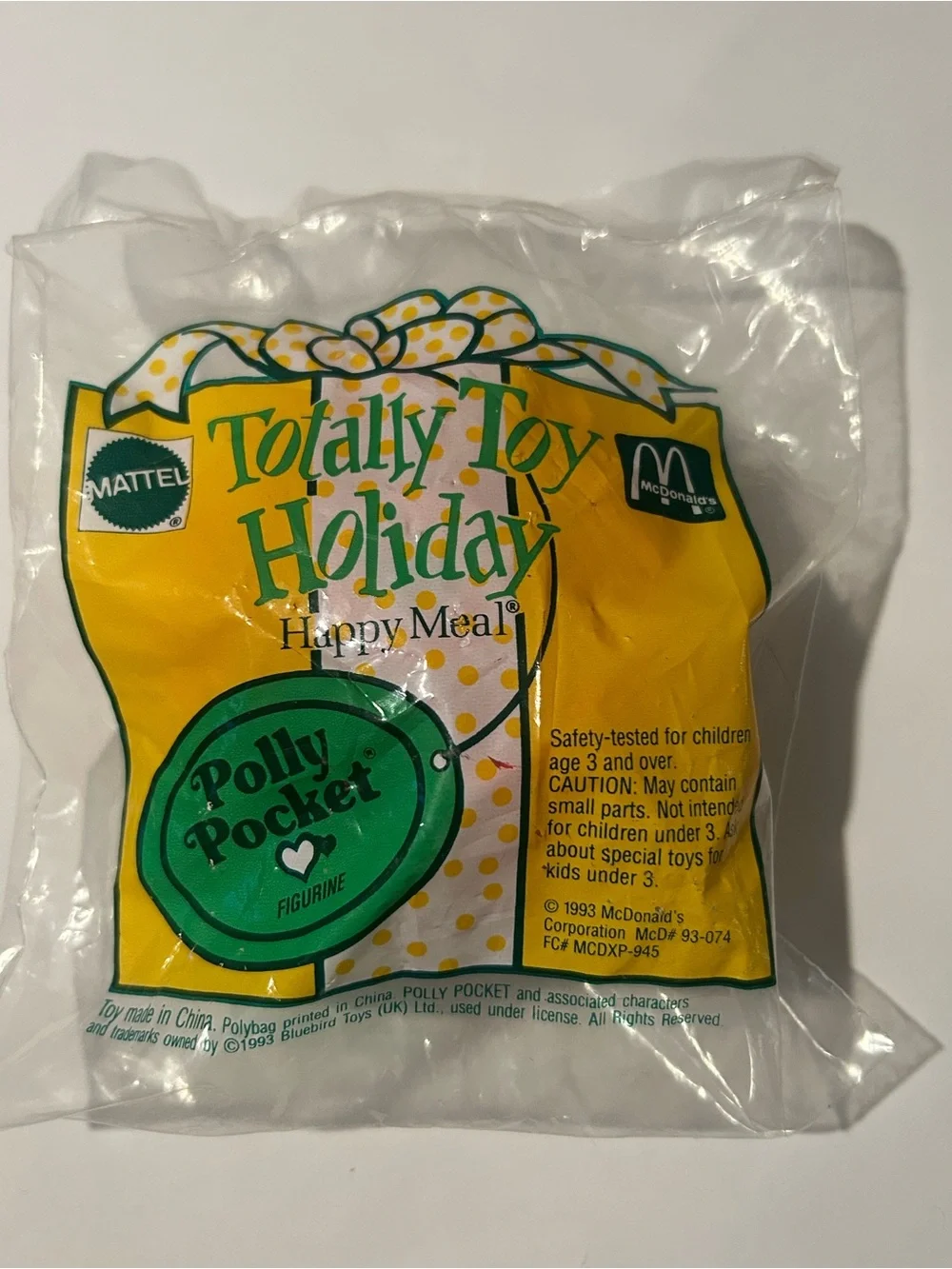 NEW UNOPENED 1993 McDonald’s Totally Toy Holiday Polly Pocket Figurine SEALED